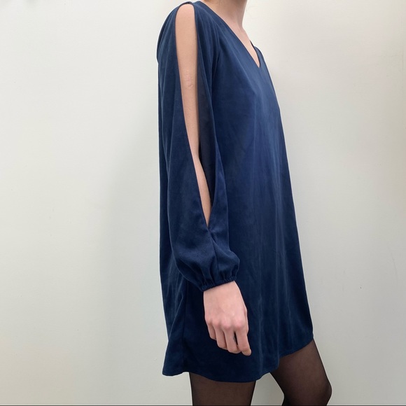 Cato Dresses & Skirts - Navy Cato Faux Suede Dress - Size Small (EUC)